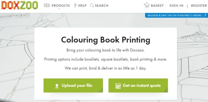 Print on demand coloring books